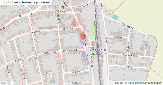 Podhrázní - mapa podnikání