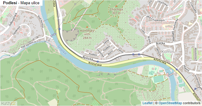 Podlesí - mapa ulice