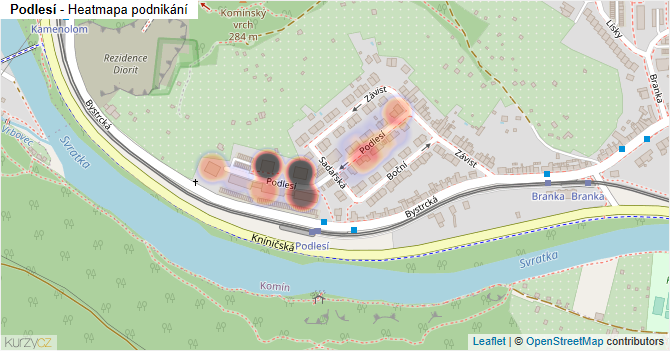 Podlesí - mapa podnikání