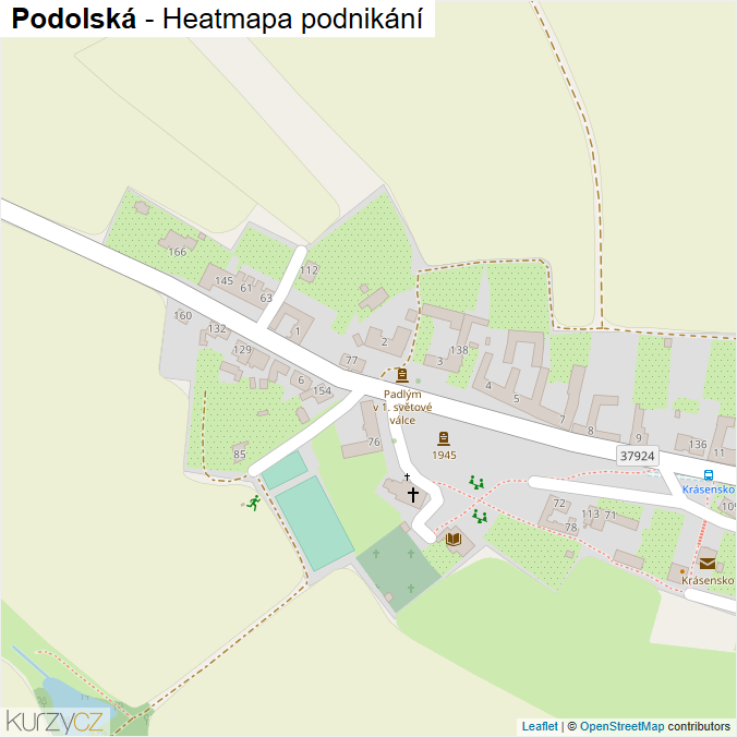 Mapa Podolská - Firmy v ulici.