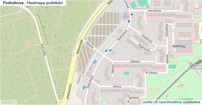 Podruhova - mapa podnikání