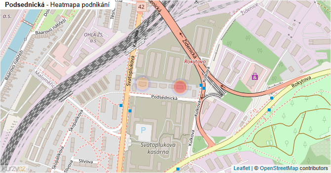 Podsednická - mapa podnikání