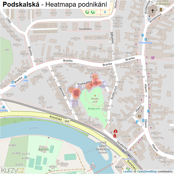 Mapa Podskalská - Firmy v ulici.