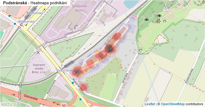 Podstránská - mapa podnikání