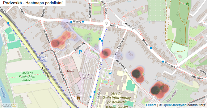 Podveská - mapa podnikání