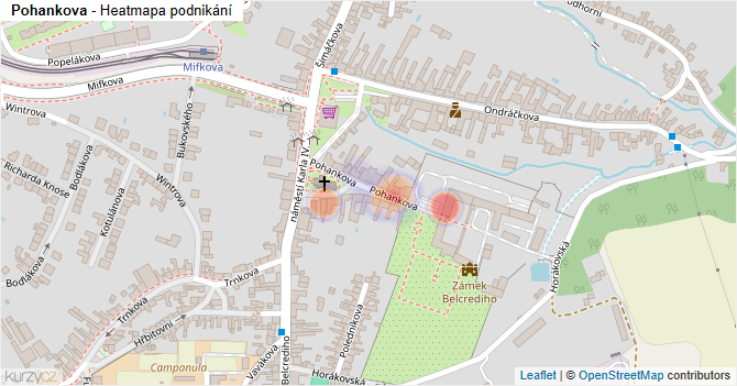 Pohankova - mapa podnikání