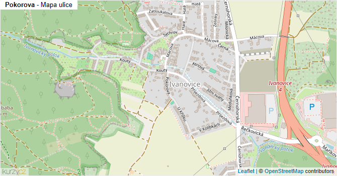 Pokorova - mapa ulice