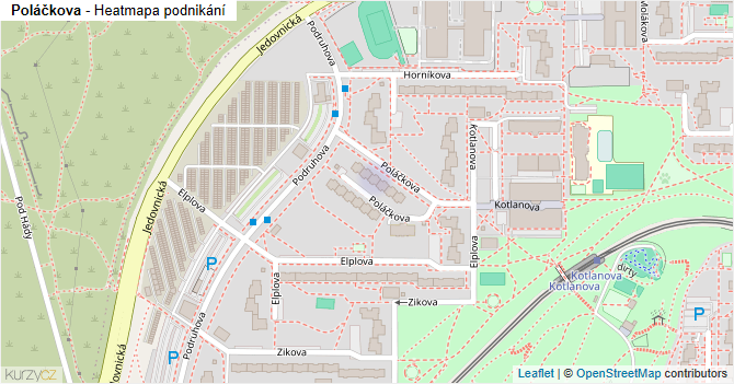 Poláčkova - mapa podnikání