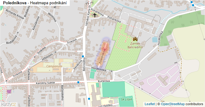 Poledníkova - mapa podnikání