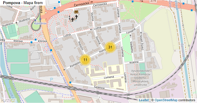 Pompova - mapa firem
