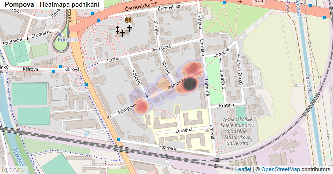 Pompova - mapa podnikání