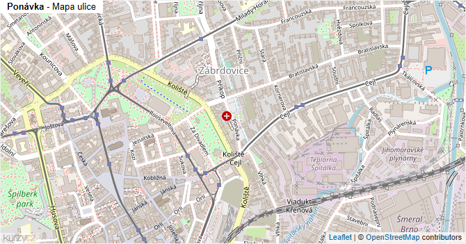 Ponávka - mapa ulice