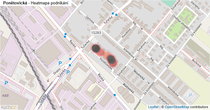 Ponětovická - mapa podnikání