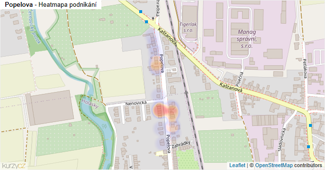 Popelova - mapa podnikání