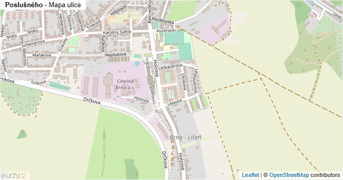 Poslušného - mapa ulice