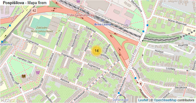 Pospíšilova - mapa firem