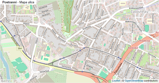 Postranní - mapa ulice