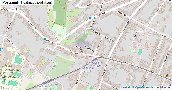 Postranní - mapa podnikání