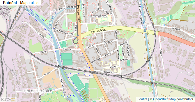 Potoční - mapa ulice
