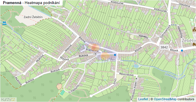 Pramenná - mapa podnikání