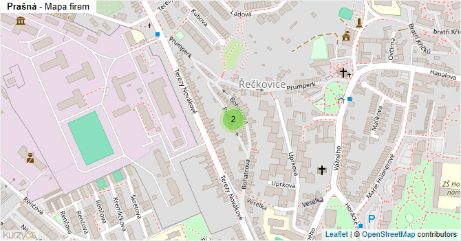 Prašná - mapa firem