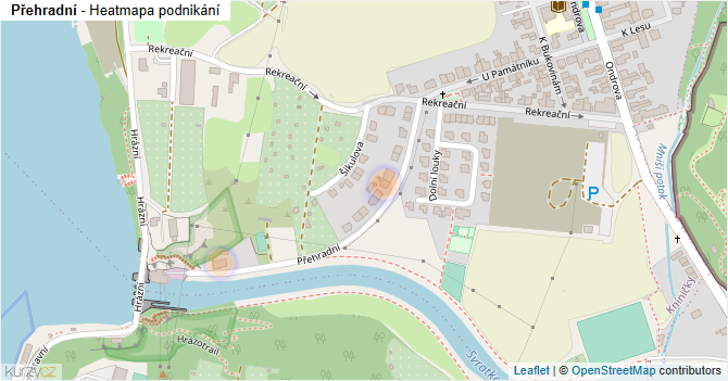 Přehradní - mapa podnikání
