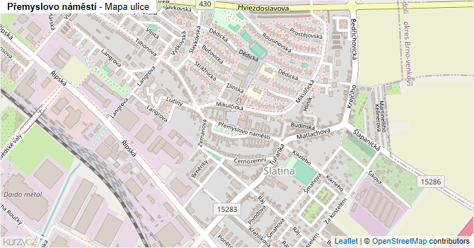 Přemyslovo náměstí - mapa ulice