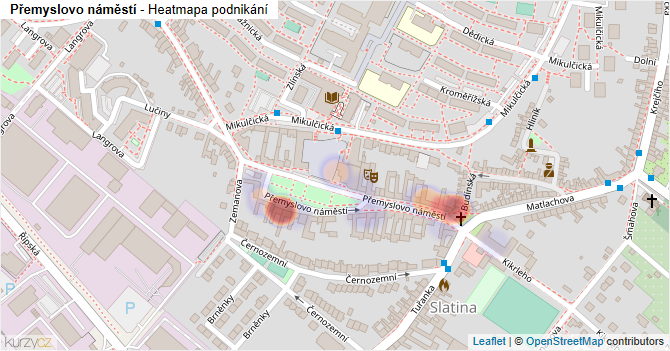 Přemyslovo náměstí - mapa podnikání
