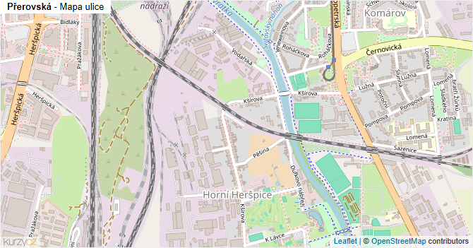 Přerovská - mapa ulice