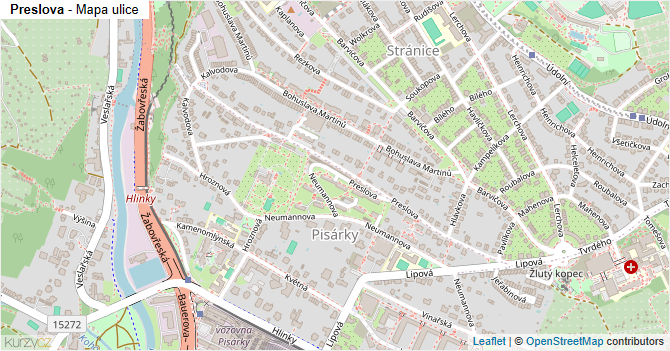 Preslova - mapa ulice
