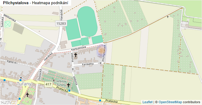 Přichystalova - mapa podnikání