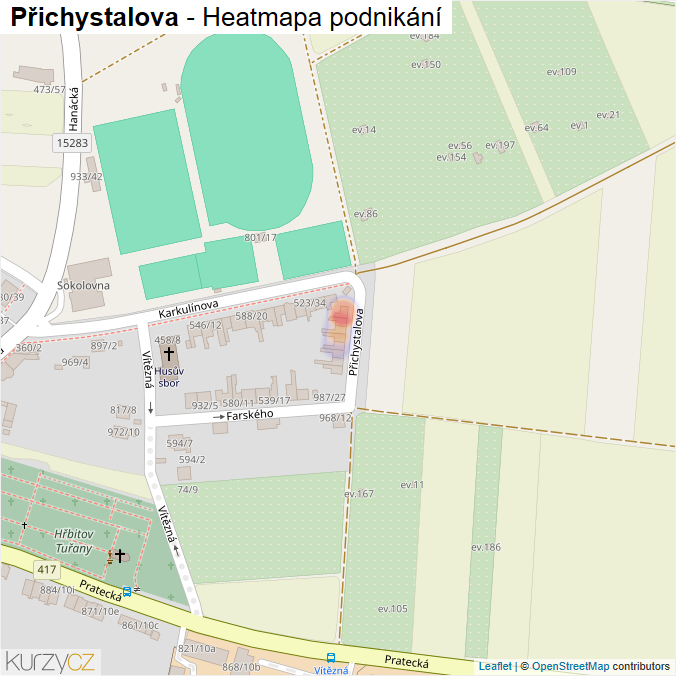 Mapa Přichystalova - Firmy v ulici.