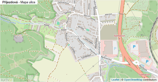 Příjezdová - mapa ulice