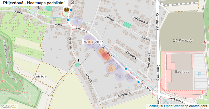 Příjezdová - mapa podnikání