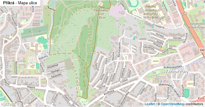 Příkrá - mapa ulice