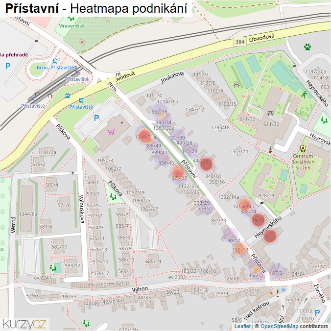 Mapa Přístavní - Firmy v ulici.