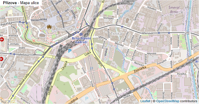 Přízova - mapa ulice