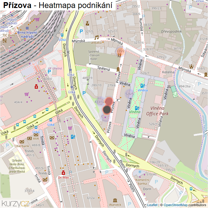 Mapa Přízova - Firmy v ulici.