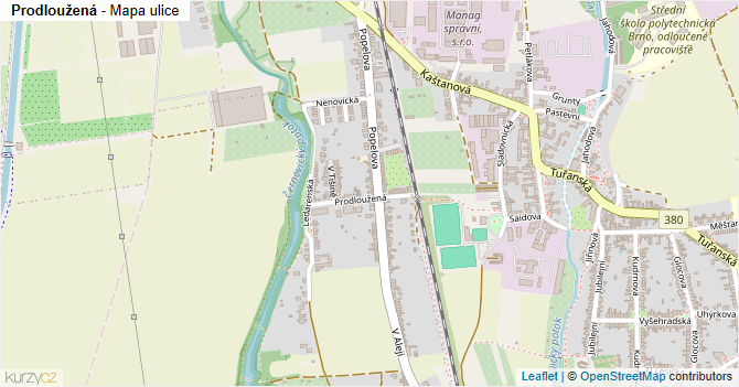 Prodloužená - mapa ulice