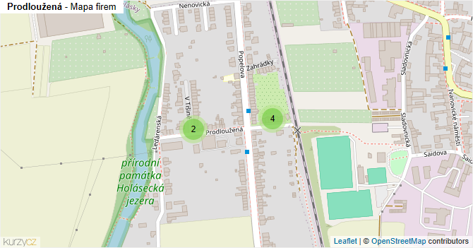Prodloužená - mapa firem