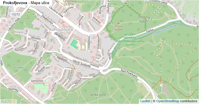 Prokofjevova - mapa ulice