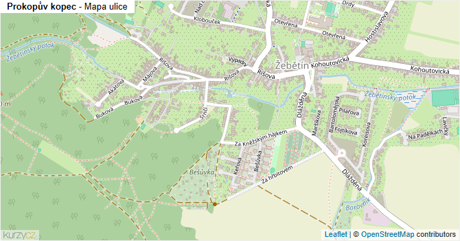 Prokopův kopec - mapa ulice