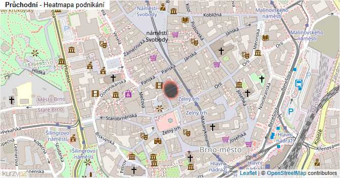Průchodní - mapa podnikání