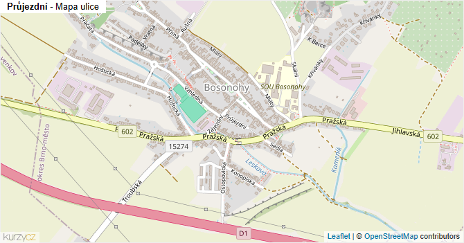 Průjezdní - mapa ulice