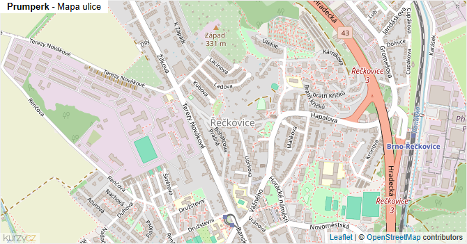 Prumperk - mapa ulice