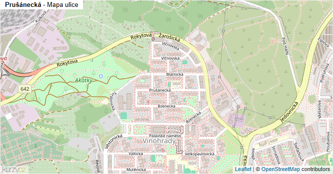 Prušánecká - mapa ulice