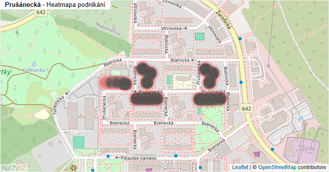 Prušánecká - mapa podnikání