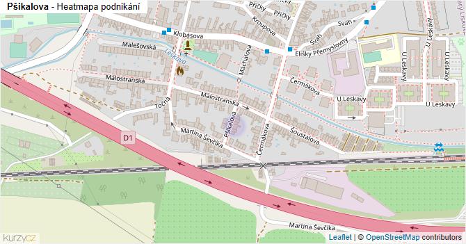 Pšikalova - mapa podnikání