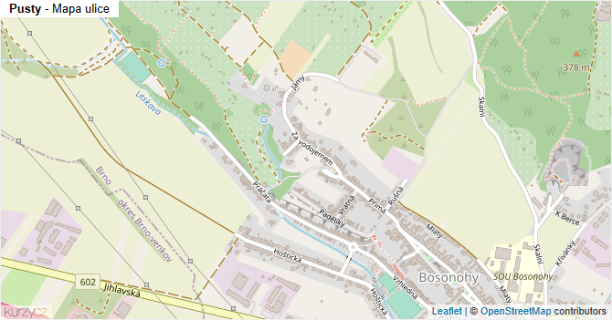 Pusty - mapa ulice