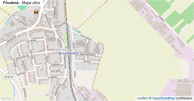 Půvabná - mapa ulice